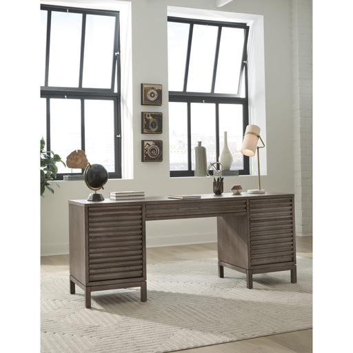 Modus Furniture Tanner Slatted Ash File Drawer Desk in Chicory 655450579790 QP8C11 Main Image