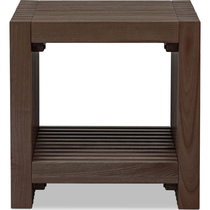 Modus Furniture Tanner Slatted Ash Side Table in Chicory 655450579752 QP8C22 Image 1