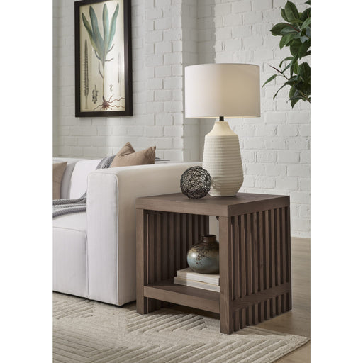 Modus Furniture Tanner Slatted Ash Side Table in Chicory 655450579752 QP8C22 Main Image