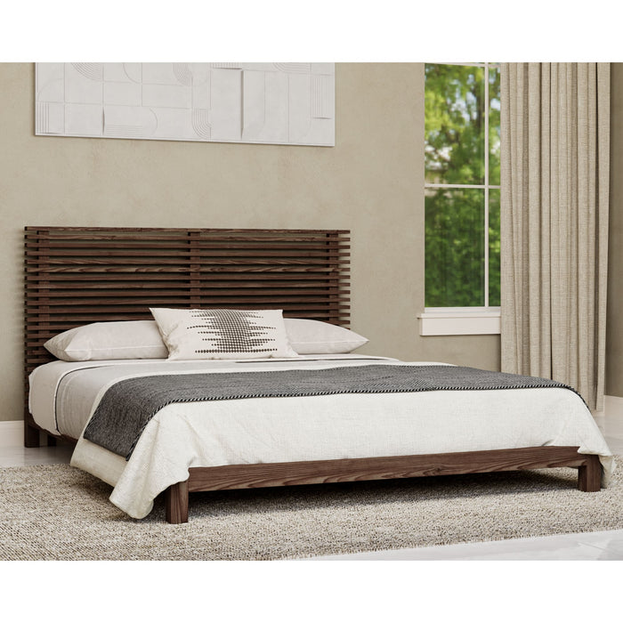Modus Furniture Tanner Solid Ash Platform Bed in Roux  QPUAH  Main Image