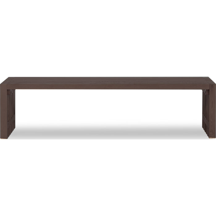 Modus Furniture Tanner Solid Ash Slatted Dining Bench in Chicory 655450579806 QP8C65 Image 1
