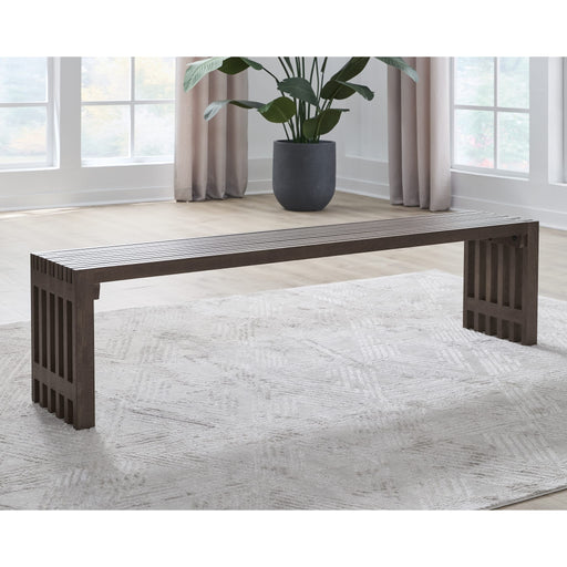 Modus Furniture Tanner Solid Ash Slatted Dining Bench in Chicory 655450579806 QP8C65 Main Image