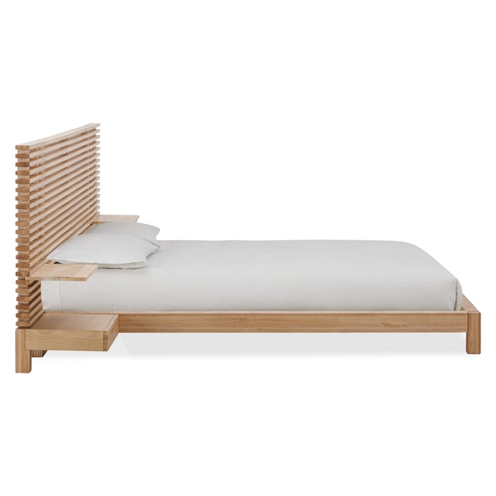 Modus Tanner Solid Ash Wall Bed with Integrated Nightstands in Flaxen Image 2