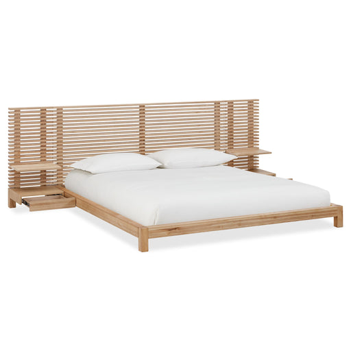 Modus Tanner Solid Ash Wall Bed with Integrated Nightstands in Flaxen Image 1