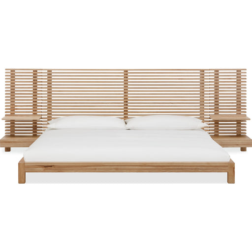 Modus Furniture Tanner Solid Ash Wall Bed with Integrated Nightstands in Flaxen  QPUDJ  Image 1