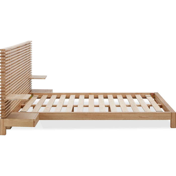 Modus Furniture Tanner Solid Ash Wall Bed with Integrated Nightstands in Flaxen  QPUDJ  Image 5
