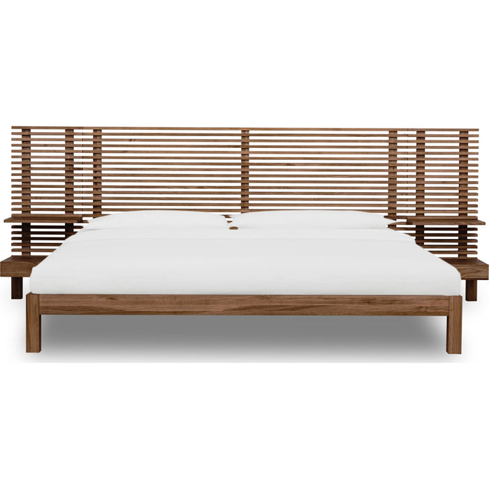 Modus Furniture Tanner Solid Ash Wall Bed with Integrated Nightstands in Roux  QPUAJ  Image 1