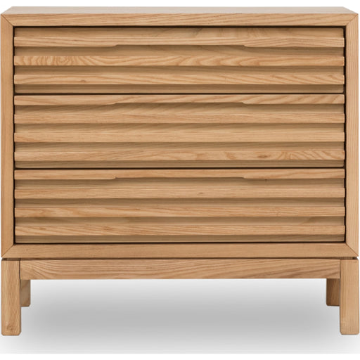 Modus Furniture Tanner Three Drawer Ash Wood Nightstand in Flaxen 655450444463 QPUD81B Image 1