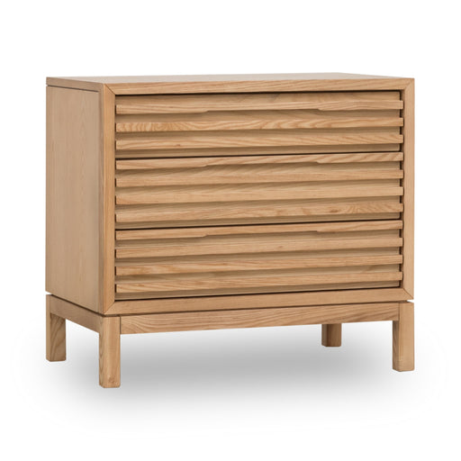 Modus Tanner Three Drawer Ash Wood Nightstand in FlaxenImage 1