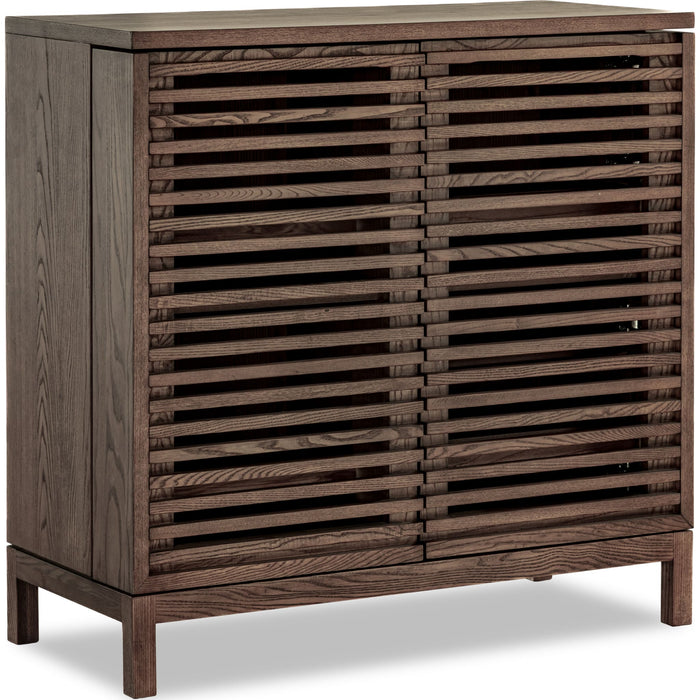 Modus Furniture Tanner Two Door Slatted Ash Bar Cabinet in Chicory 655450579745 QP8C80 Image 3