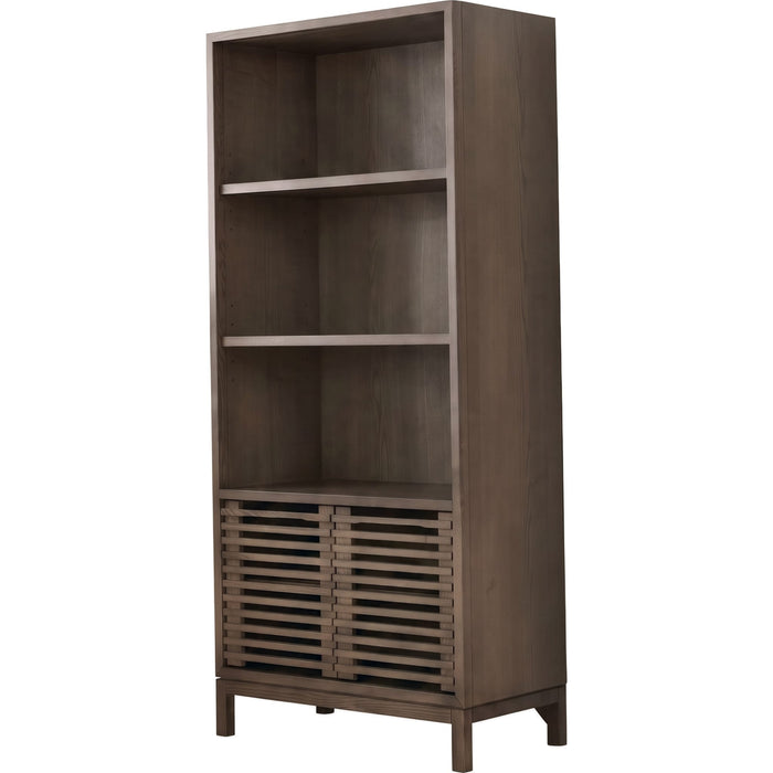 Modus Furniture Tanner Two Door Slatted Ash Bookcase in Chicory 655450579776 QP8C19 Image 2