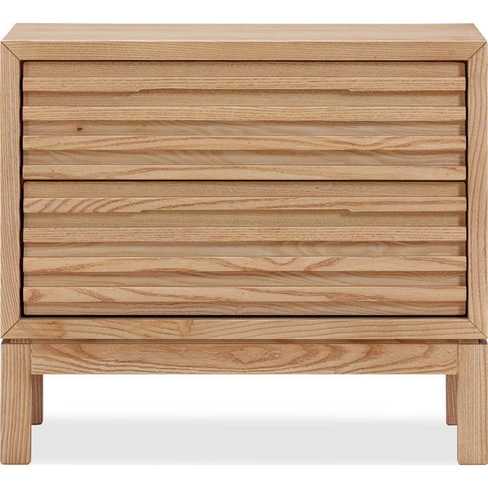 Modus Furniture Tanner Two Drawer Ash Wood Nightstand in Flaxen 655450444456 QPUD81 Image 3