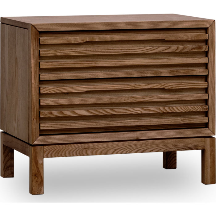 Modus Furniture Tanner Two Drawer Ash Wood Nightstand in Roux 655450444920 QPUA81 Image 2