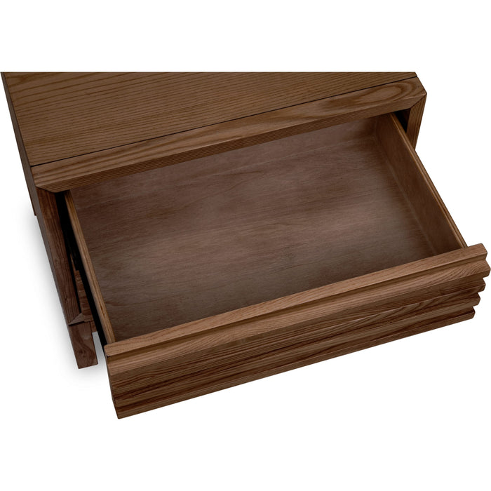 Modus Furniture Tanner Two Drawer Ash Wood Nightstand in Roux 655450444920 QPUA81 Image 3