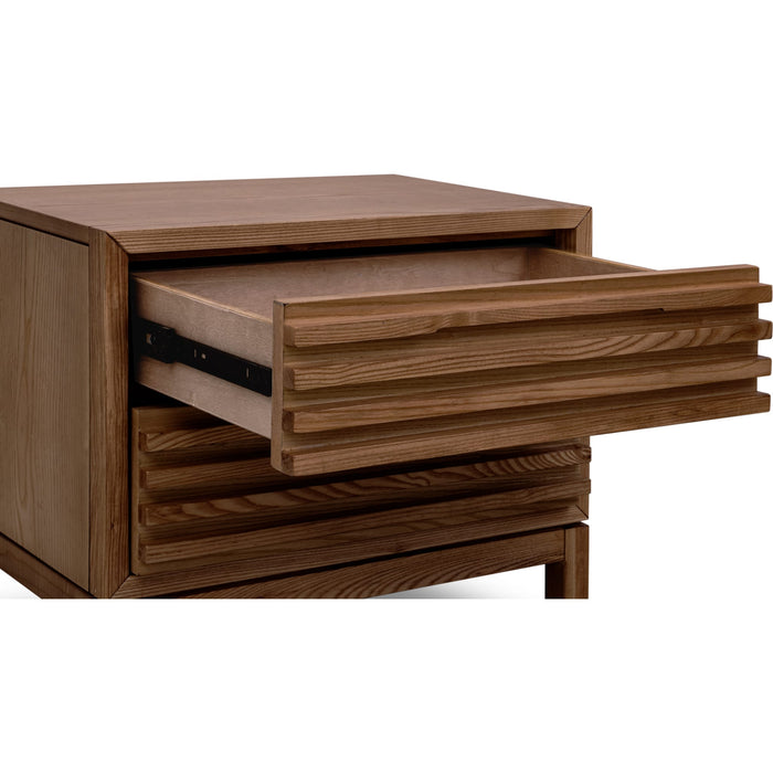 Modus Furniture Tanner Two Drawer Ash Wood Nightstand in Roux 655450444920 QPUA81 Image 4