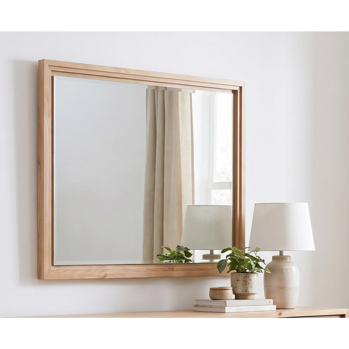 Modus Furniture Tanner Wall or Dresser Mirror in Flaxen 655450444487 QPUD83 Main Image