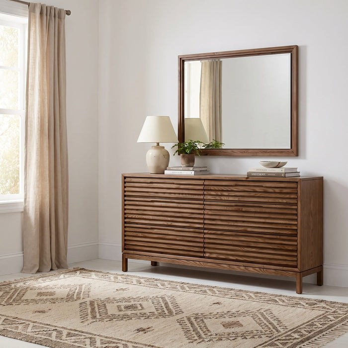 Modus Furniture Tanner Wall or Dresser Mirror in Roux 655450444951 QPUA83 Image 1
