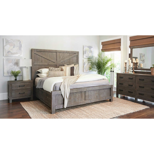 Modus Taryn Solid Wood Platform Bed in Rustic GreyImage 1