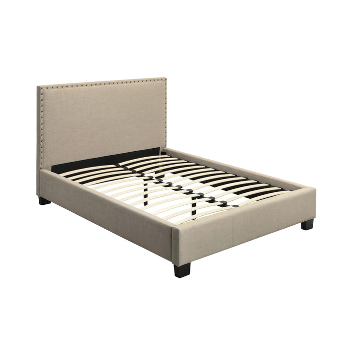 Modus Tavel Nailhead Upholstered Platform Bed in Toast LinenImage 7