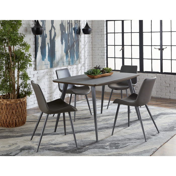 Modus Tiago Wood Frame Dining Table in Gray Stone and Black MetalImage 2