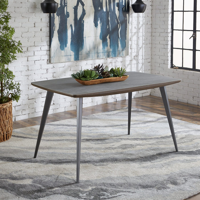 Modus Tiago Wood Frame Dining Table in Gray Stone and Black MetalMain Image