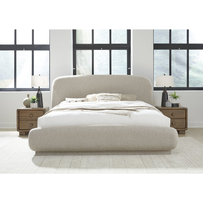 Modus Furniture Tirimbina Chenille Upholstered Platform Bed in Hyena  UVYLS  Image 1