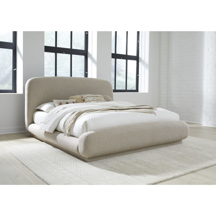Modus Furniture Tirimbina Chenille Upholstered Platform Bed in Hyena  UVYLS  Main Image