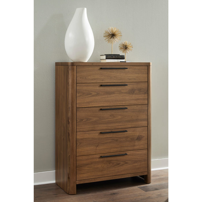 Modus Furniture Totes Five Drawer Chest in English Walnut 655450462269 RXVK84 Main Image