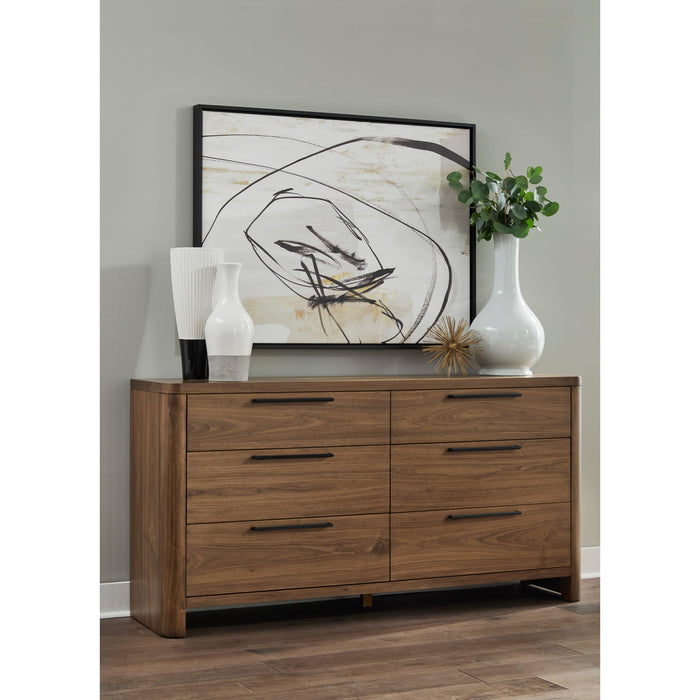 Modus Furniture Totes Six Drawer Dresser in English Walnut 655450462245 RXVK82 Main Image