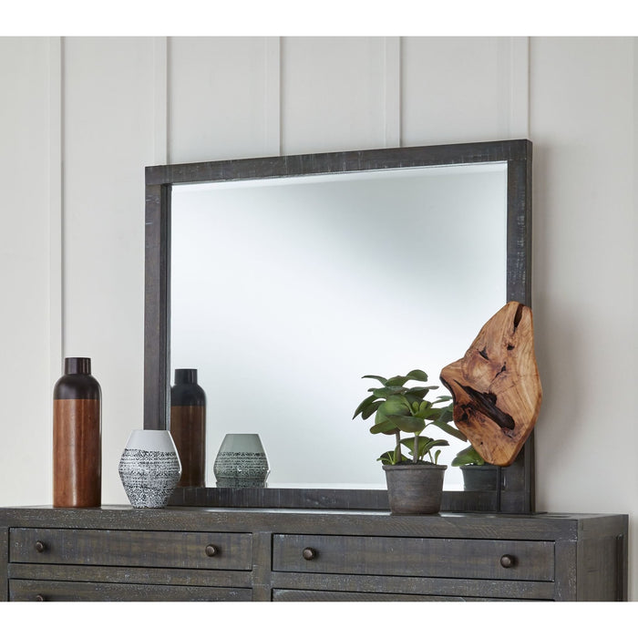 Modus Furniture Townsend Solid Wood Beveled Glass Mirror in Gunmetal 655450256196 8TR983 Main Image