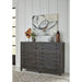 Modus Furniture Townsend Solid Wood Eight Drawer Dresser in Gunmetal (2024) 655450431845 8TR982A Main Image