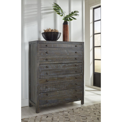 Modus Furniture Townsend Solid Wood Five Drawer Chest in Gunmetal (2024) 655450431852 8TR984A Main Image