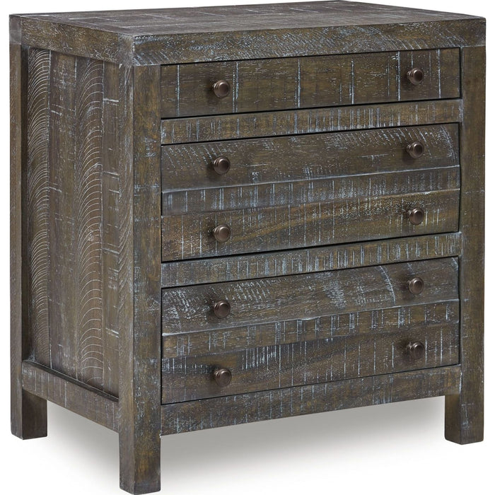 Modus Furniture Townsend Solid Wood Three Drawer Nighstand in Gunmetal 655450256172 8TR981 Image 2