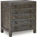 Modus Furniture Townsend Solid Wood Three Drawer Nighstand in Gunmetal 655450256172 8TR981 Image 2