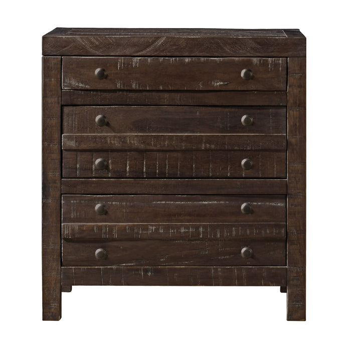 Modus Townsend Three Drawer Solid Wood Nightstand in Java Image 2
