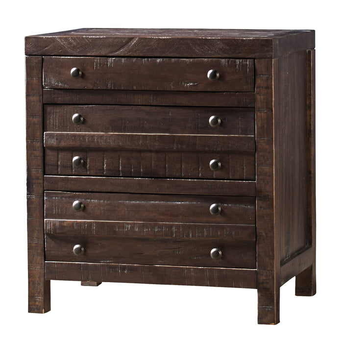 Modus Townsend Three Drawer Solid Wood Nightstand in Java Image 3