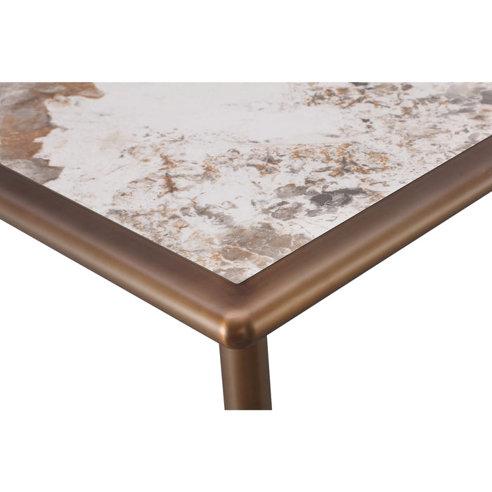 Modus Tulum Stone Top Dining Table with Bronze Metal Base Image 5