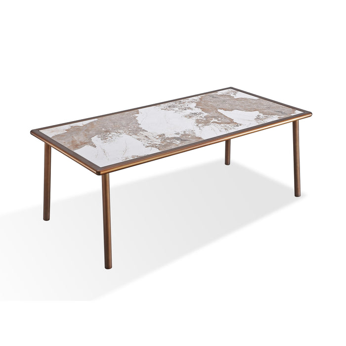 Modus Tulum Stone Top Dining Table with Bronze Metal Base Image 6
