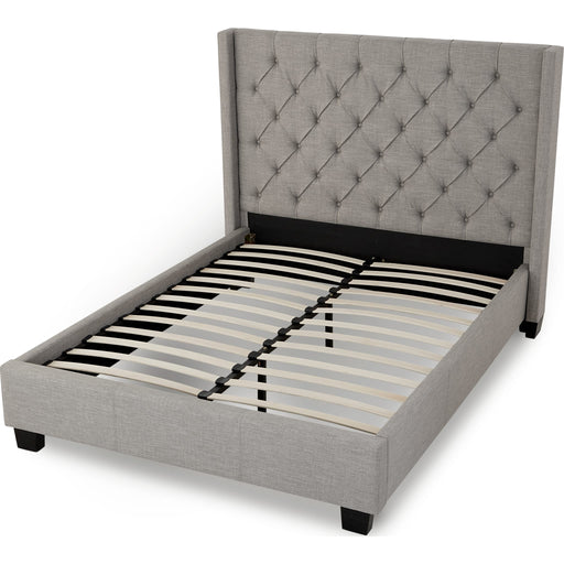 Modus Furniture Verona Upholstered Platform Bed in Speckled Grey  3ZFBL 64 Image 4