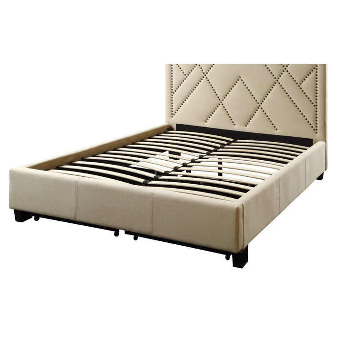 Modus Vienne Nailhead Upholstered Platform Storage Bed in PowderImage 7