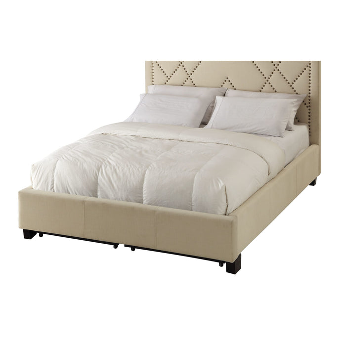 Modus Vienne Nailhead Upholstered Platform Storage Bed in PowderImage 4