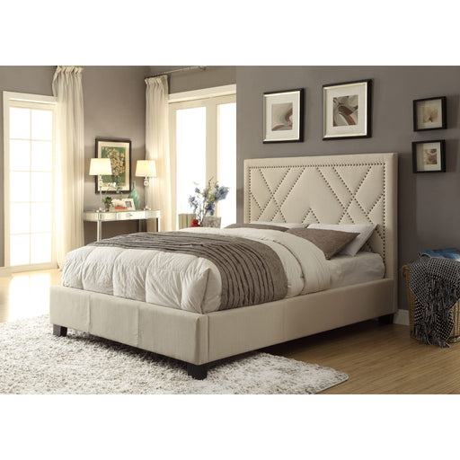 Modus Vienne Nailhead Upholstered Platform Storage Bed in PowderMain Image