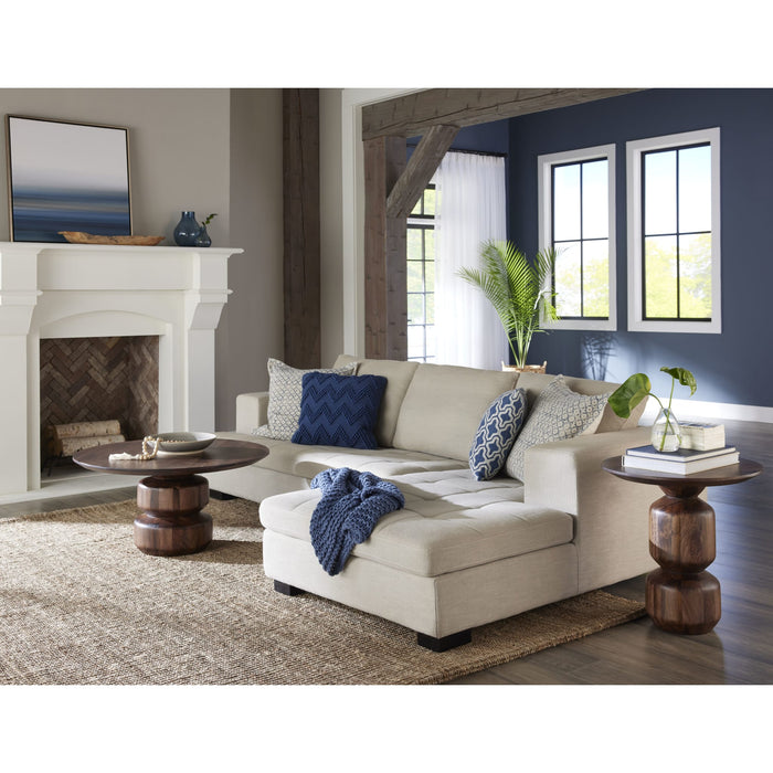 Modus Furniture Virton Solid Wood Round End Table in Smoked Brown 655450414428 PMRR22 Image 1