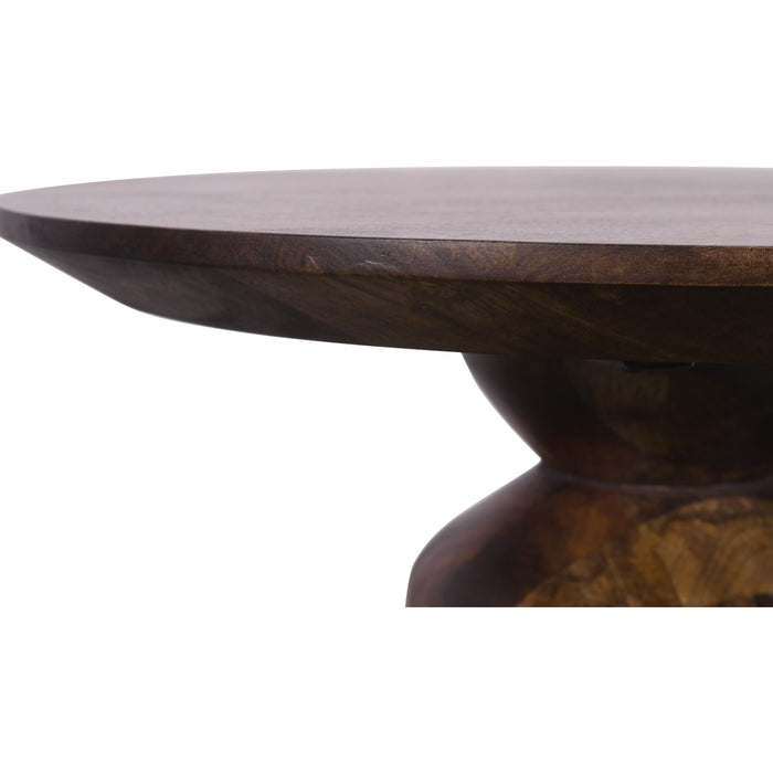 Modus Furniture Virton Solid Wood Round End Table in Smoked Brown 655450414428 PMRR22 Image 3