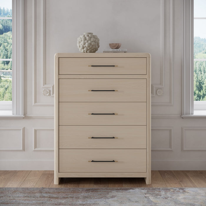 Modus Furniture Wallen 5 Drawer Chest Wht Snd 655450470165 TDXX84 Main Image