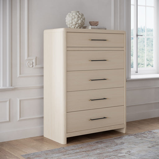 Modus Furniture Wallen Five Drawer Chest in White Sand 655450470165 TDXX84 Image 1