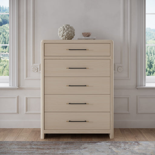Modus Furniture Wallen Five Drawer Chest in White Sand 655450470165 TDXX84 Main Image
