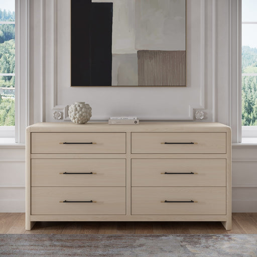 Modus Furniture Wallen Six Drawer Dresser in White Sand 655450470141 TDXX82 Main Image
