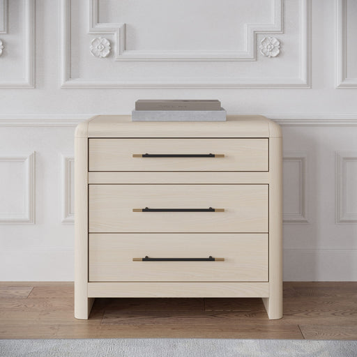 Modus Furniture Wallen Three Drawer Nightstand in White Sand 655450470134 TDXX81 Main Image