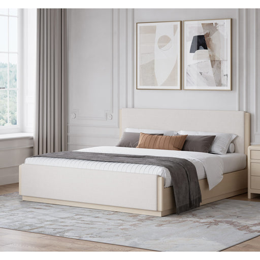 Modus Furniture Wallen Upholstered Bed in White Sand  TDXXH  Image 1